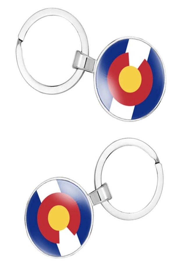 vmcoatdu Colorado Key Chain Keyring Gift Men Women Keychain Stainless Steel and Inlaid Glass Materials - Image 5